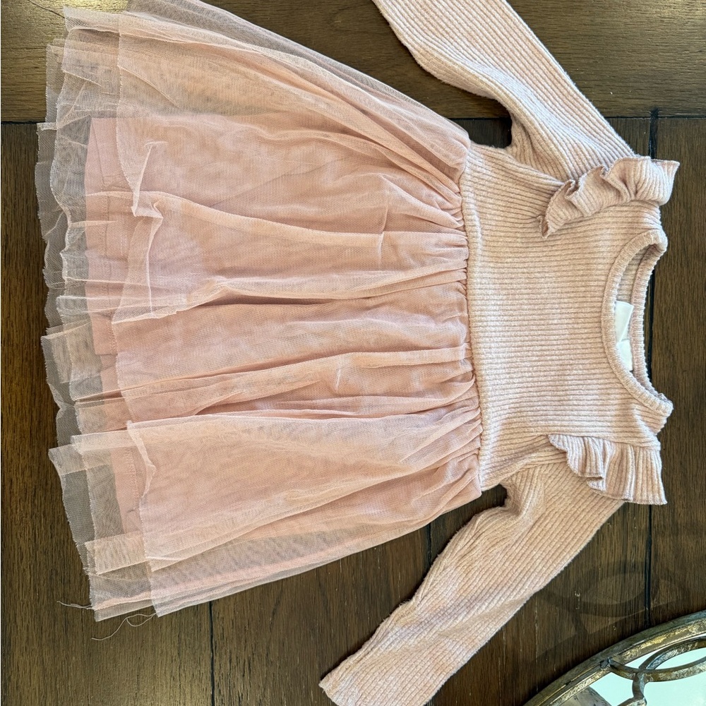 Zara Blush Pink Ruffled Kids Dress